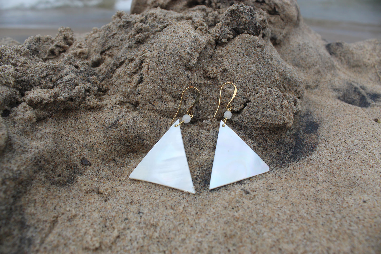 Moonstone and Mother of Pearl Earrings