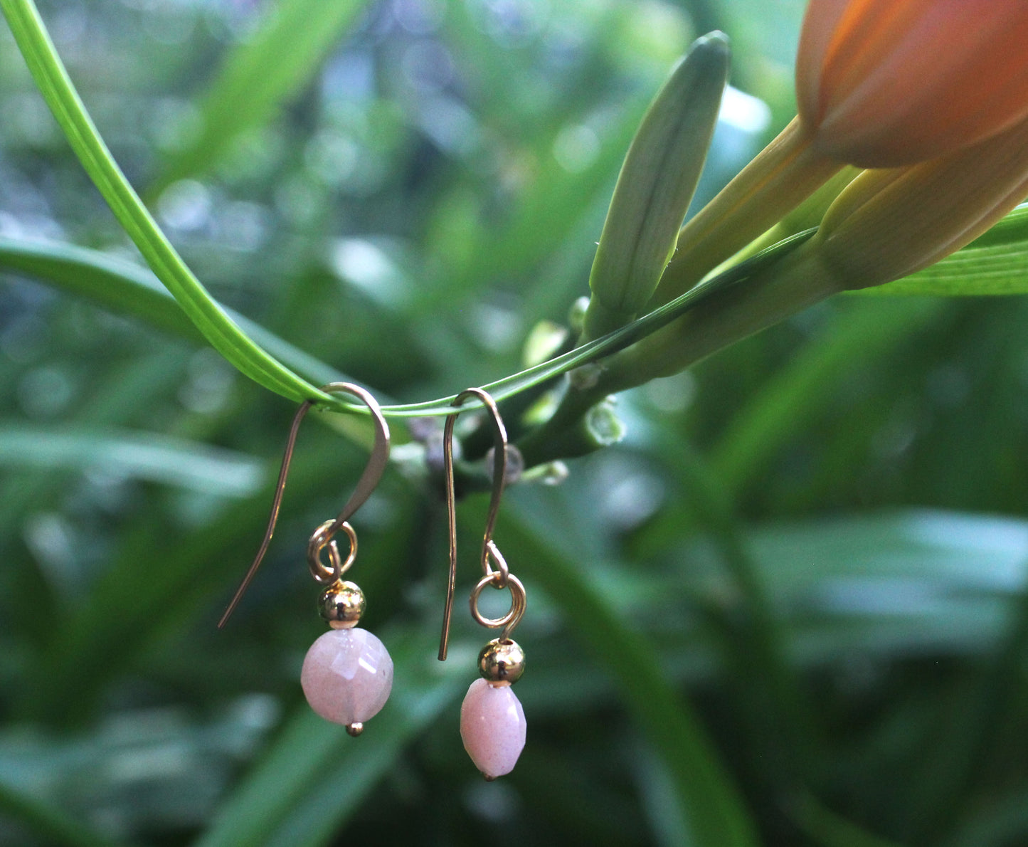 Peach Moonstone Earrings