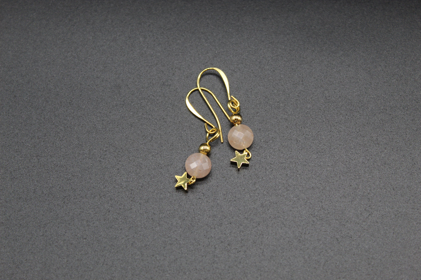 Peach Moonstone Celestial Earrings