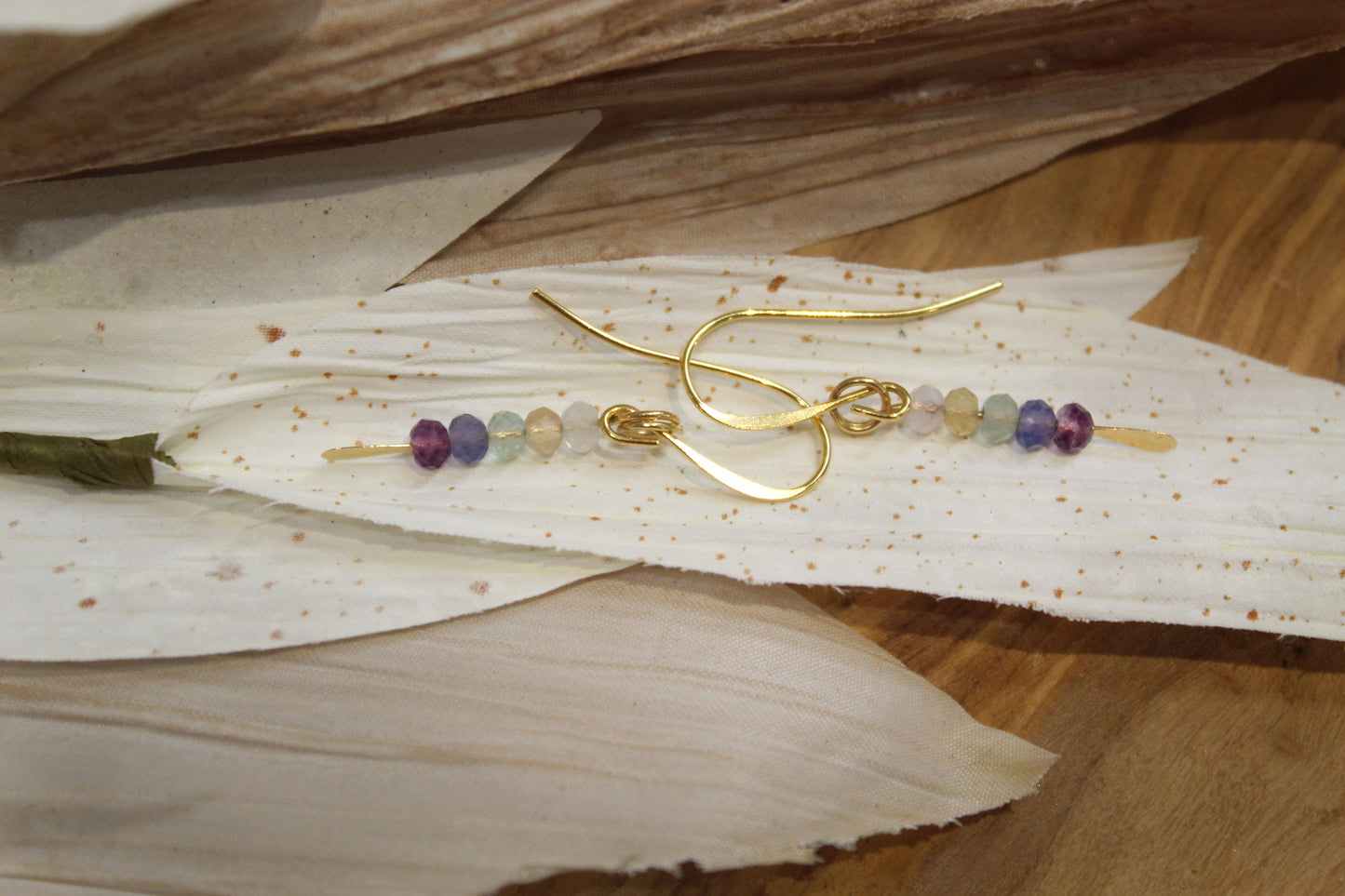 Fluorite Gemstone Drop Earrings