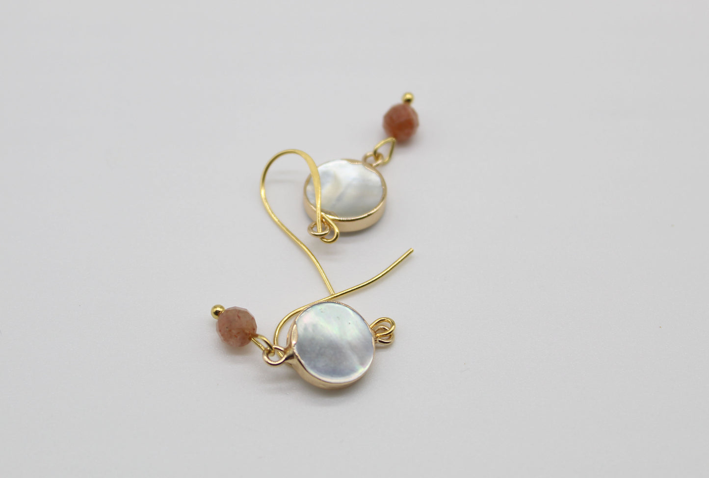 Sunstone Hand-cut Shell Earrings