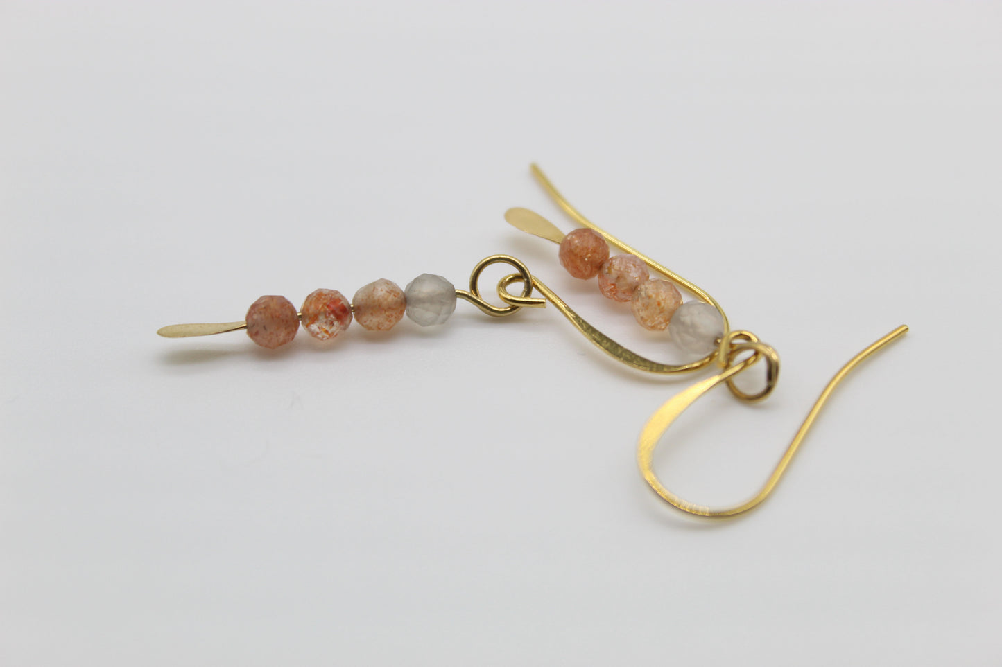 Sunstone Gold Drop Earrings