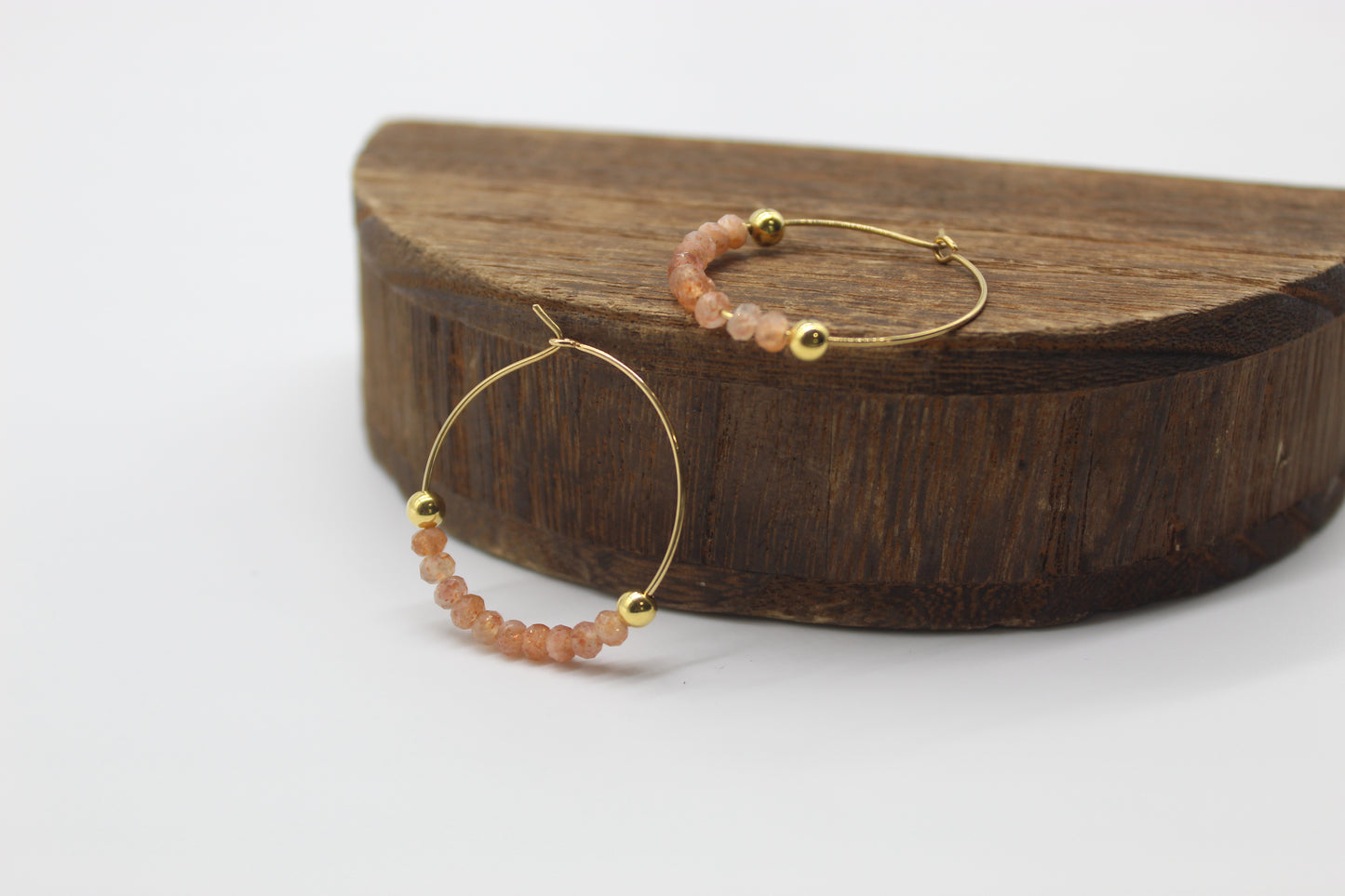 Sunstone Gold Hoop Earrings