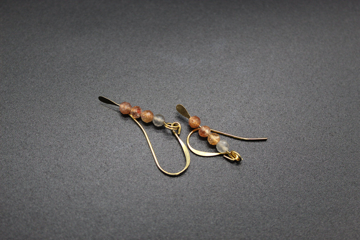 Sunstone Gold Drop Earrings