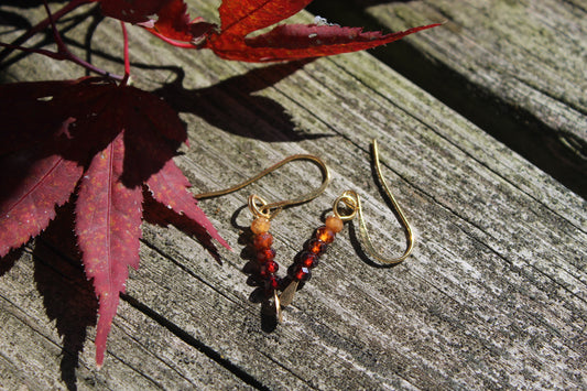 Hessonite Garnet Gold Drop Earrings