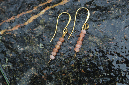 Sunstone Gemstone Drop Earrings