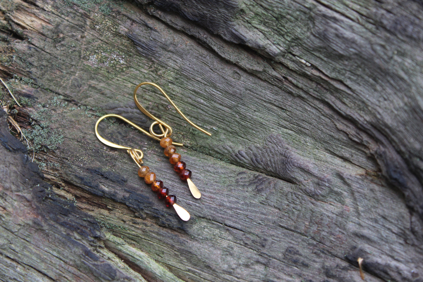 Hessonite Garnet Gemstone Drop Earrings