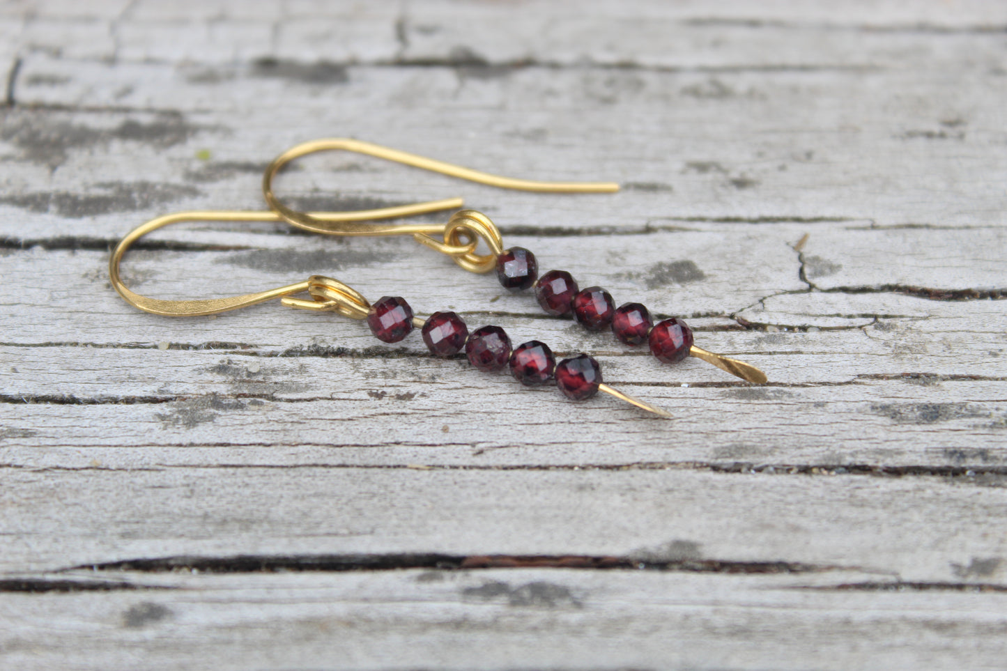 Garnet Gemstone Drop Earrings