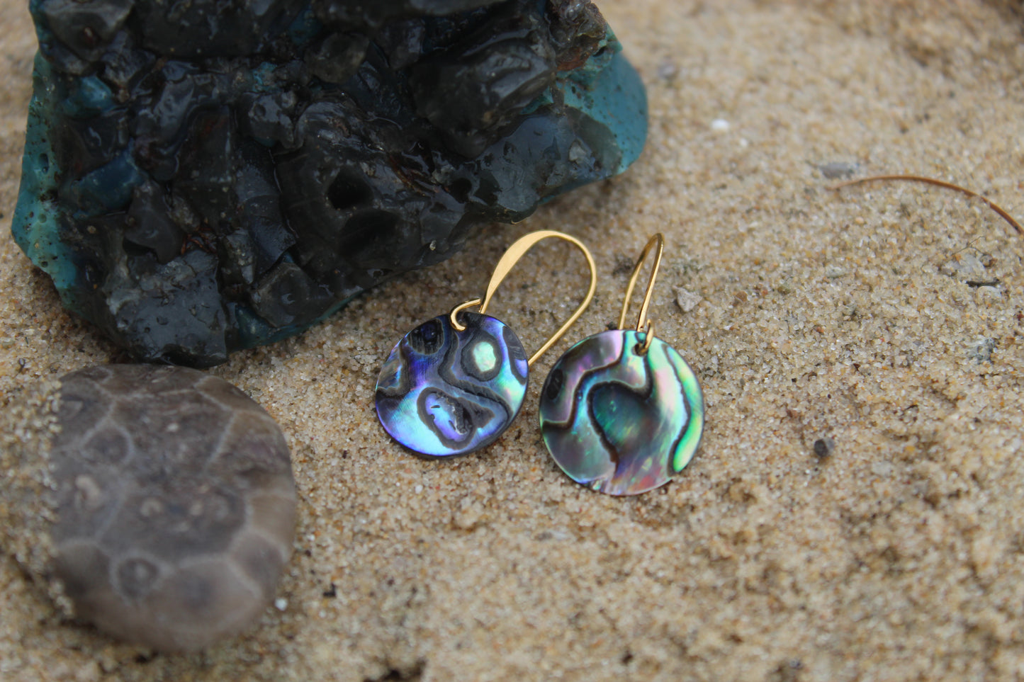 Abalone Gold Earrings