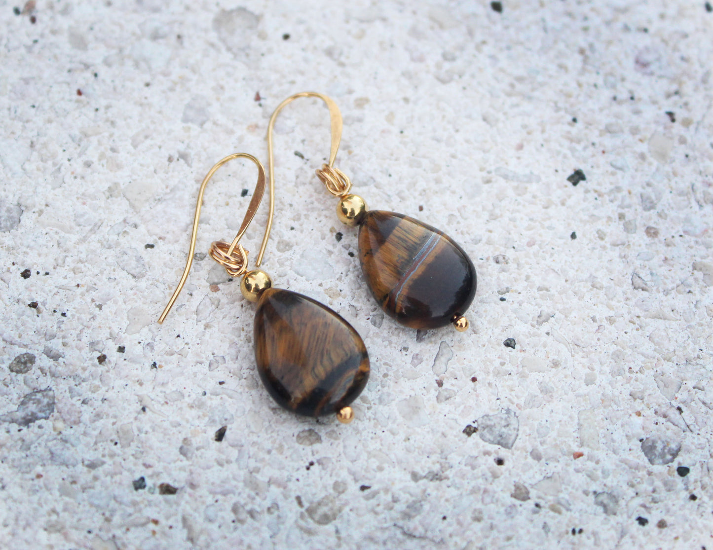 Tiger's Eye Teardrop Earrings