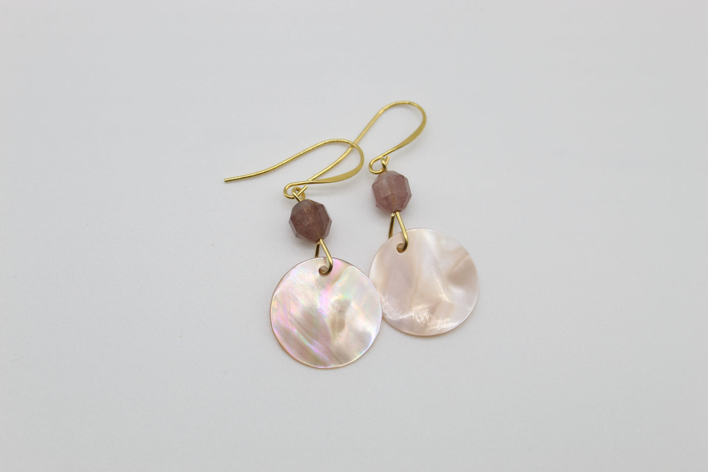 Rose Quartz Pink Shell Earrings