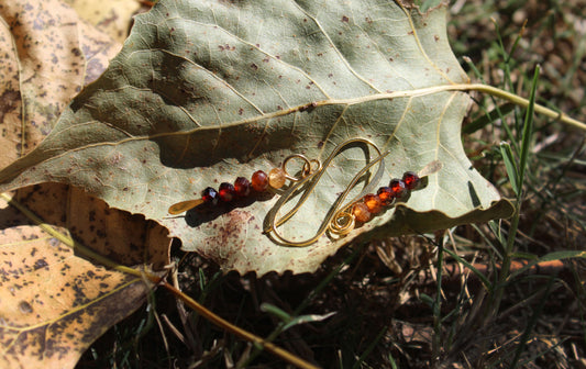 Hessonite Garnet Gold Drop Earrings