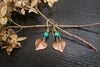 Verdant Grove malachite copper leaf earrings by Luminous Moon