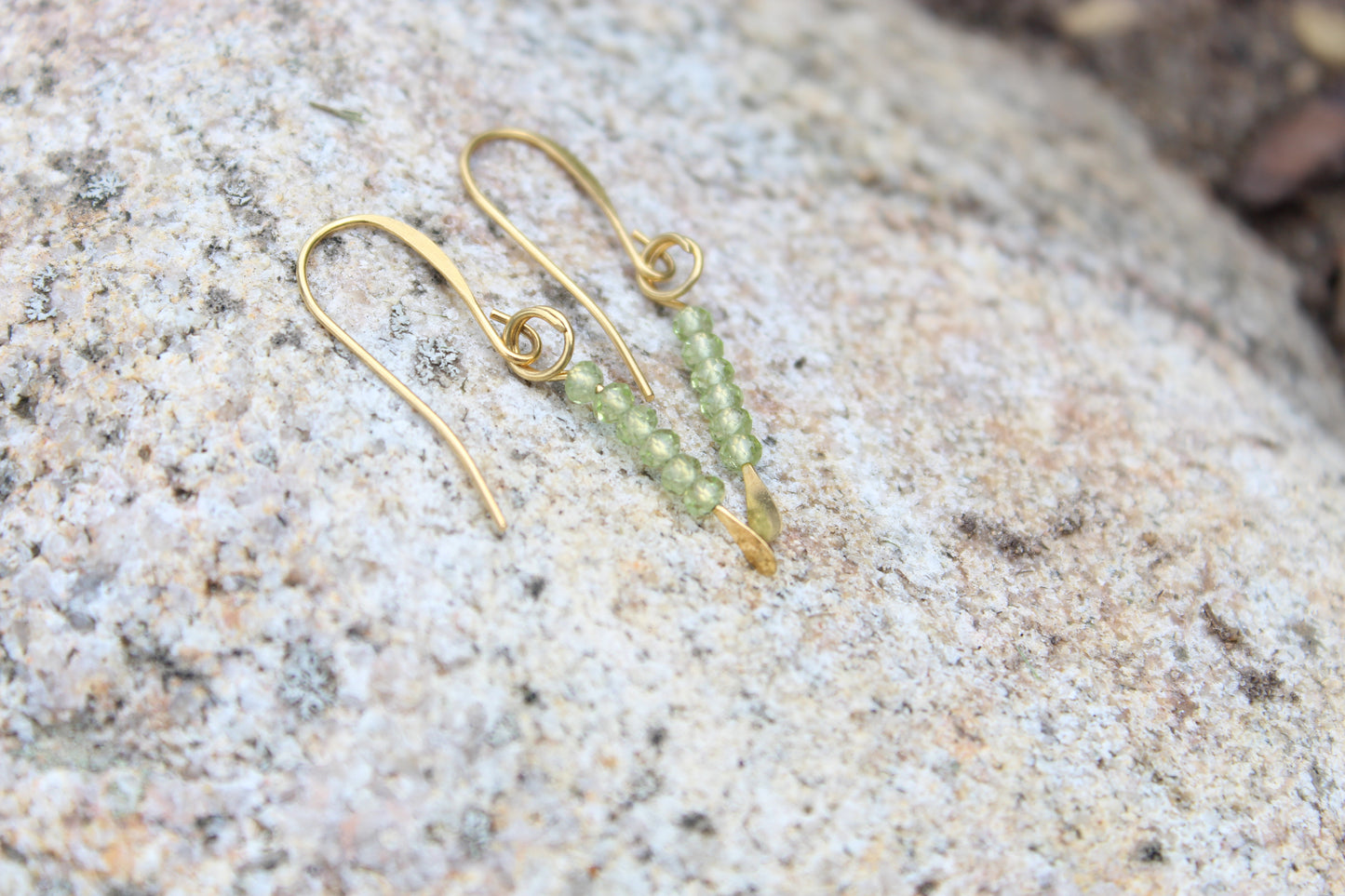 Peridot Gemstone Drop Earrings