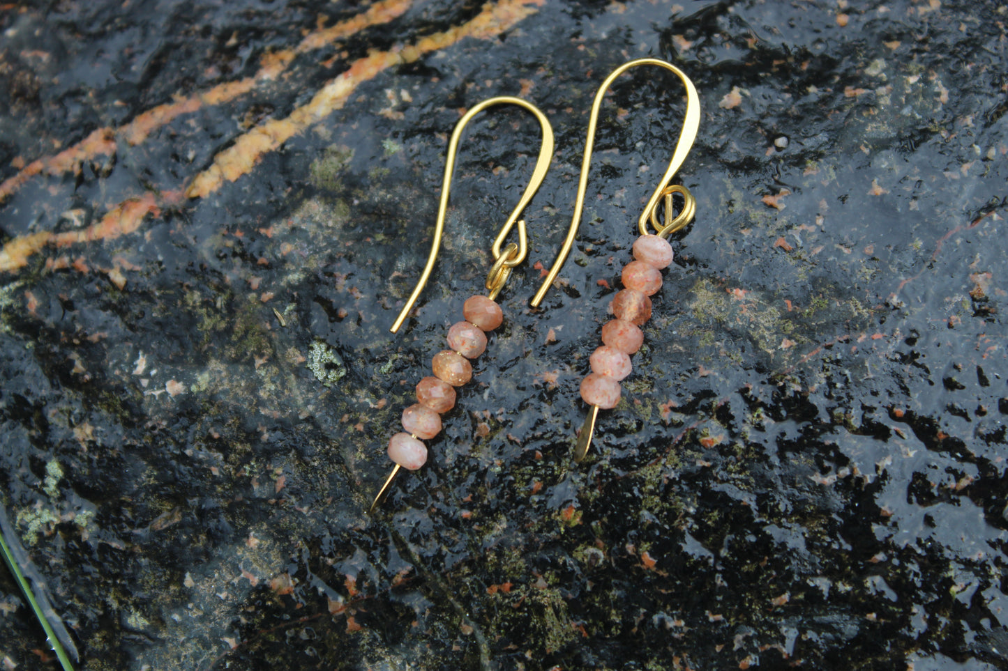 Sunstone Gemstone Drop Earrings