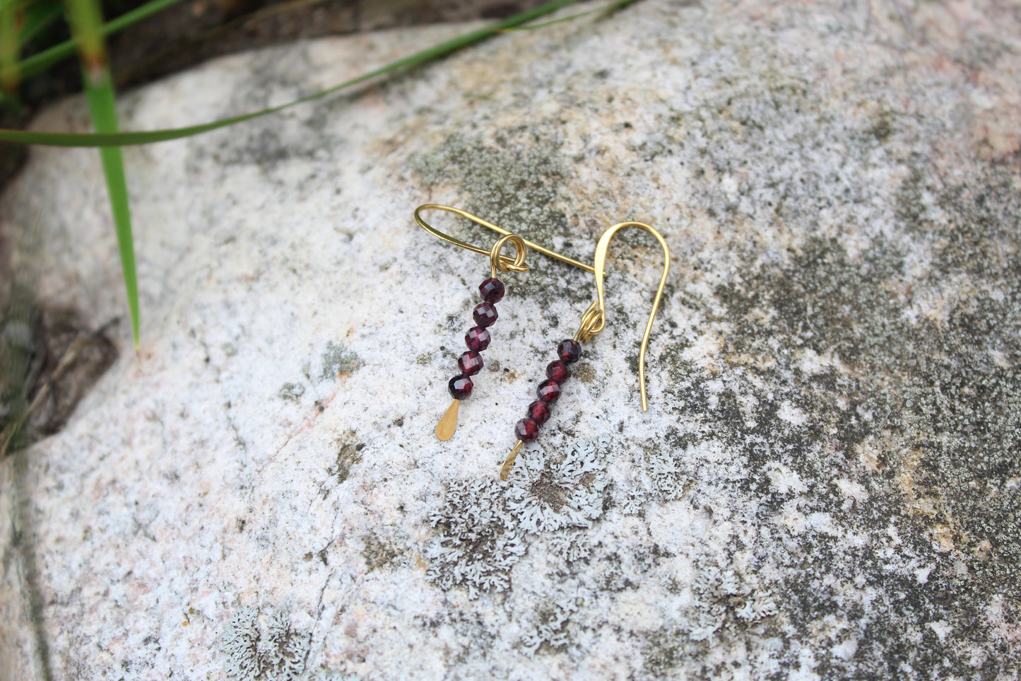Garnet Gemstone Drop Earrings