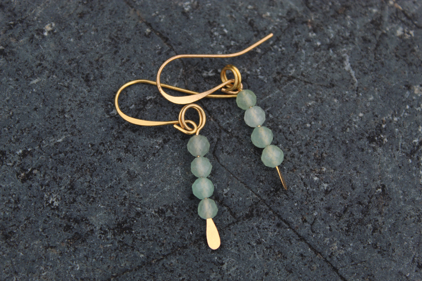 Light Green Aventurine Gemstone Drop Earrings