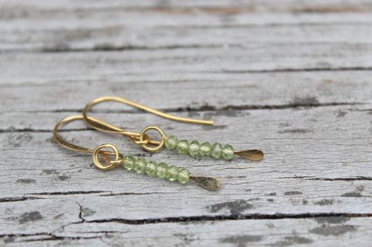 Peridot Gemstone Drop Earrings
