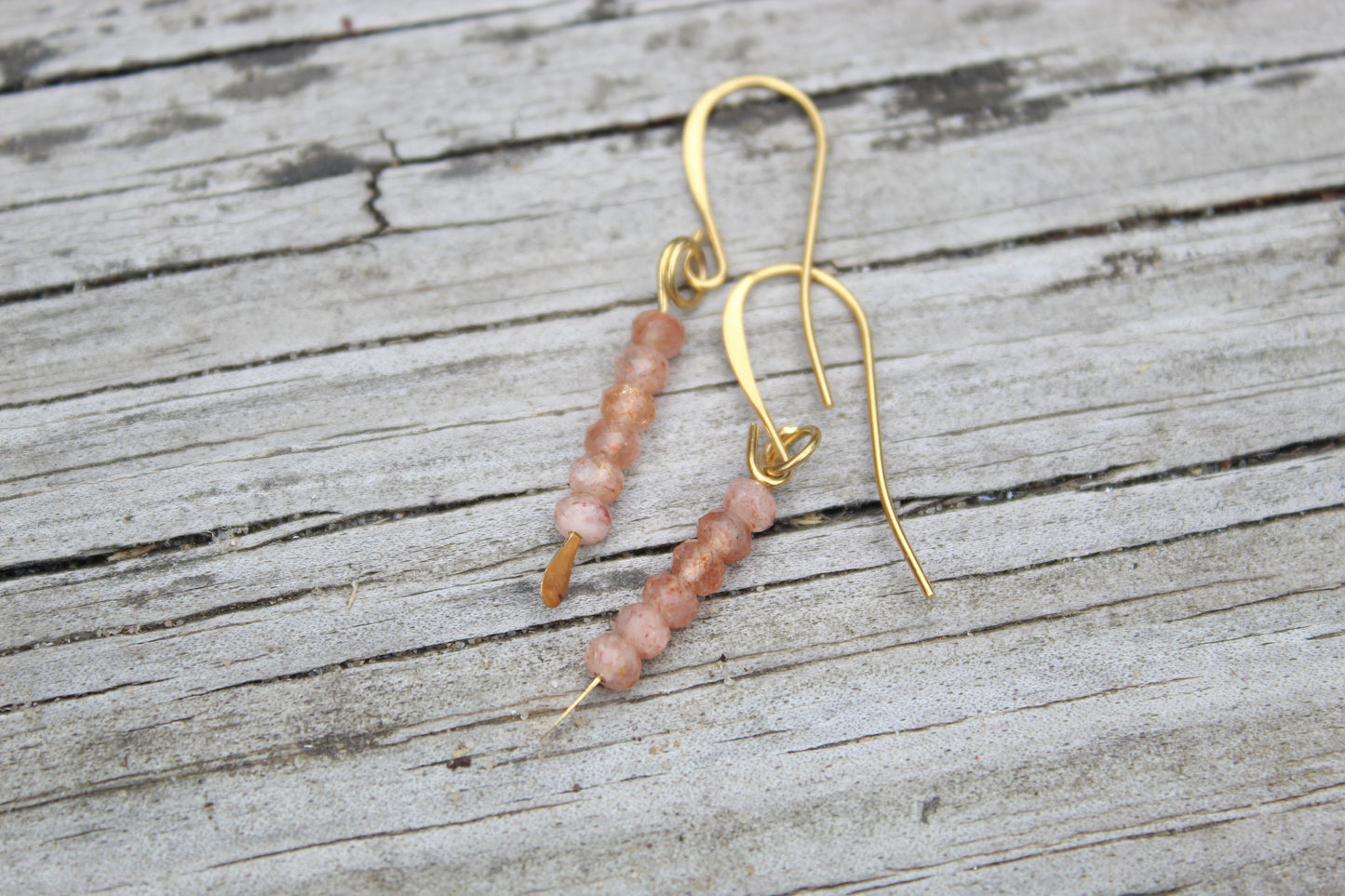 Sunstone Gemstone Drop Earrings