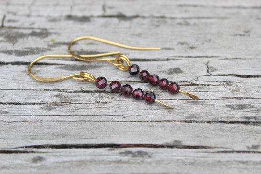 Garnet Gemstone Drop Earrings