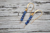 Lapis lazuli gold drop earrings by Luminous Moon