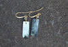 Silver Tidemark grey moonstone mother of pearl drop earrings by Luminous Moon