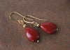 Westward Glow Red Jasper Gold Earrings red jasper gold drop earrings by Luminous Moon