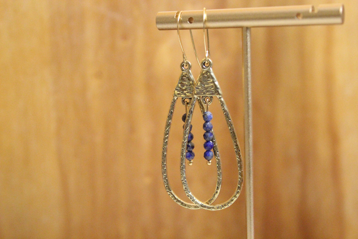 Lapis Lazuli Gold Drop Earrings