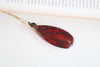 Westward Glow red jasper teardrop pendant necklace on Gold chain by Luminous Moon