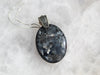 Black labradorite pendant necklace by Luminous Moon