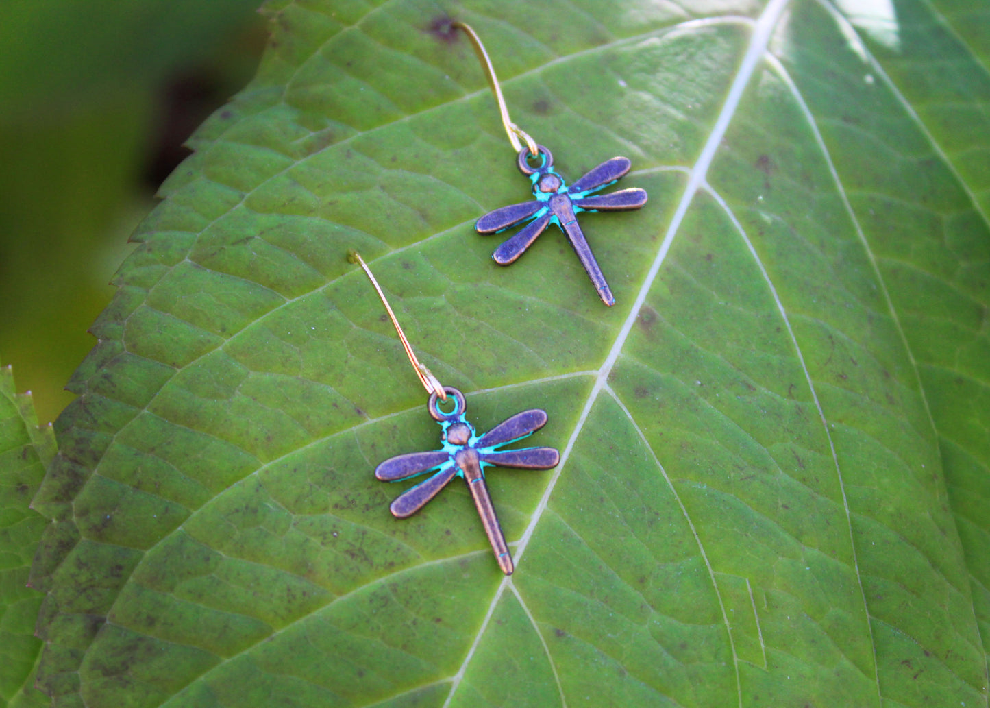 Green Dragon Fly Earrings
