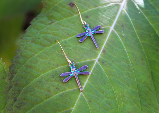 Green Dragon Fly Earrings