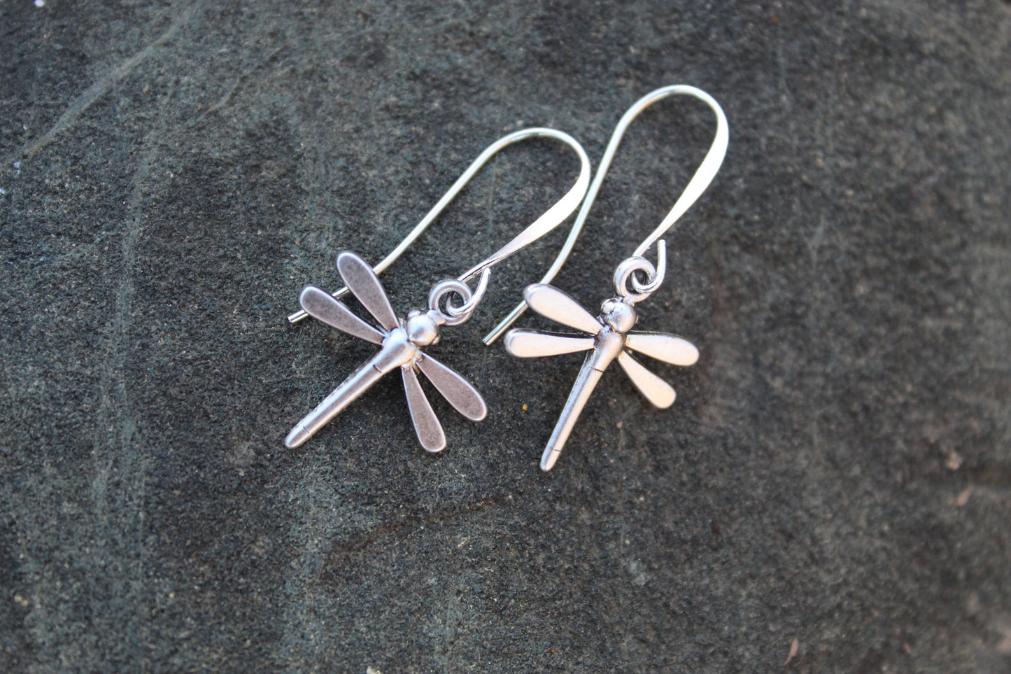 Silver Dragon Fly Earrings