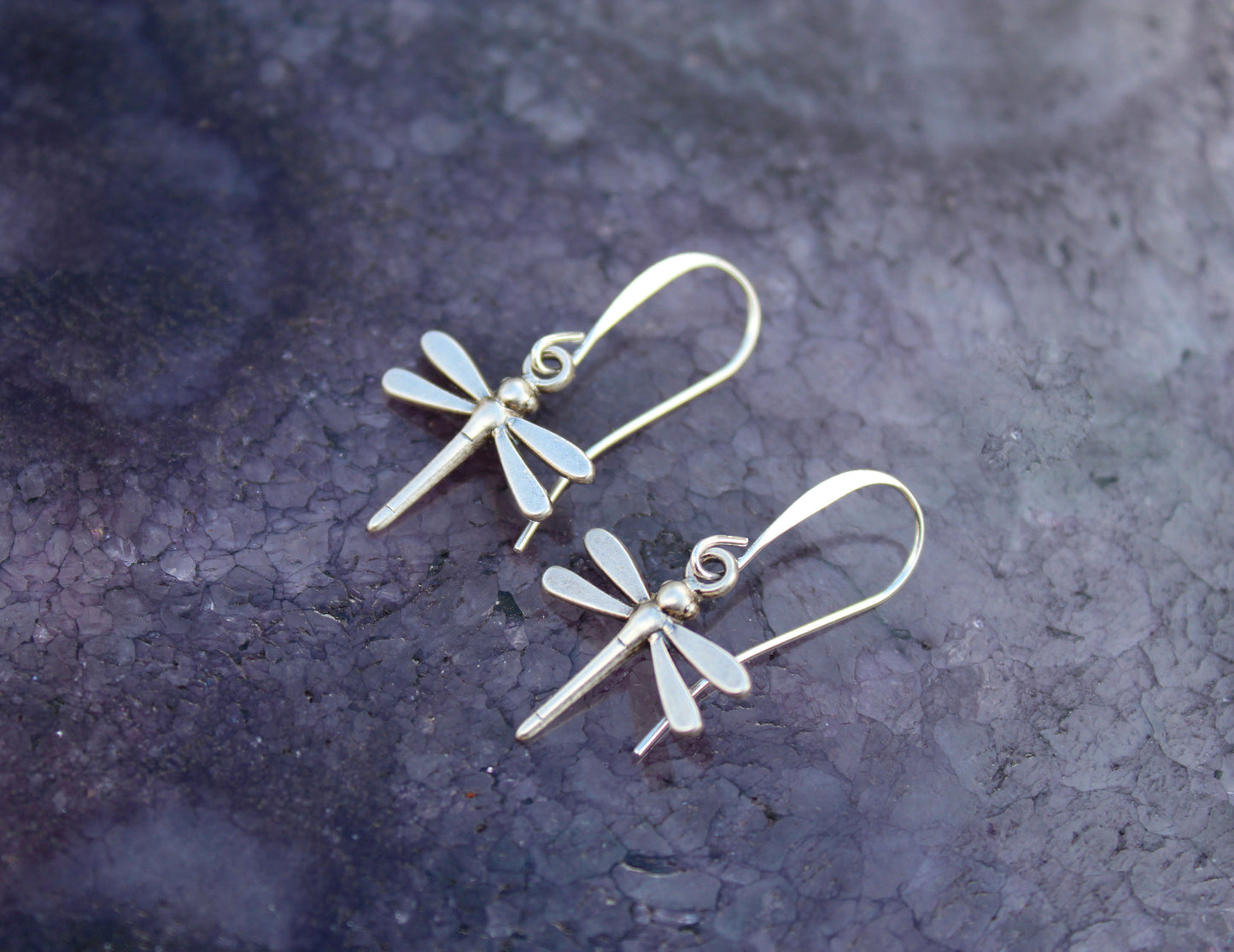 Silver Dragon Fly Earrings