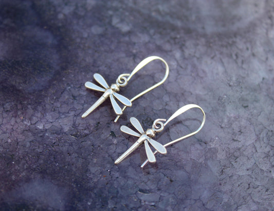 Silver Dragon Fly Earrings