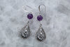 Violet Wayfarer amethyst teardrop sterling silver earrings by Luminous Moon