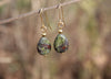 Seafern dragon’s blood jasper teardrop earrings by Luminous Moon