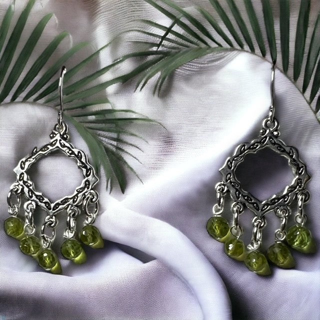 Peridot Vine Chandelier Earrings